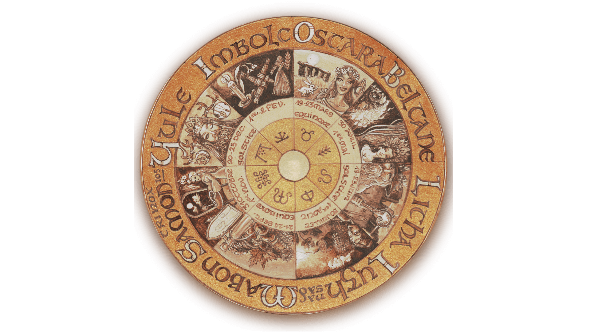 celtic-wheel-7854361_Jolene Simon auf Pixabay Das Bild wheel-7854361_Jolene von Simon auf Pixabay zeigt ein stilisiertes, keltisches Rad in traditioneller keltischer Symbolik. Das Rad ist in mehrere gleichmäßige Segmente unterteilt und in einem Kreis zentriert. In der Mitte befindet sich ein kleiner Kreis, von dem Linien radial nach außen führen und das Rad in acht gleich große Teile unterteilen – ein klassisches Symbol für das sogenannte „Jahresrad“ oder „Keltische Rad des Jahres“, das mit acht Festen des keltischen Kalenders verbunden ist (z. B. Samhain, Beltane, Imbolc, Lughnasadh usw.).