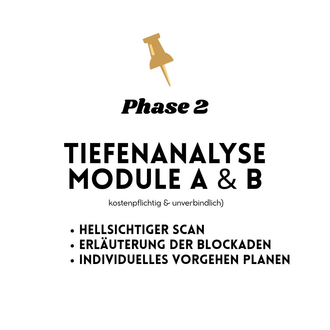 Phase_2_rund Phase 2 des spirituellen Coachings: hellsichtige Tiefenanalyse und Abstimmung, ca. 1,5 Stunden